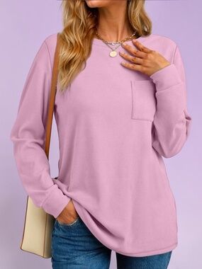 Fantaslook Lavender Tunic Top 2XL Long Sleeve Sweatshirt Pocket NWT